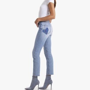 Mother Button Fly dazzler ankle jean